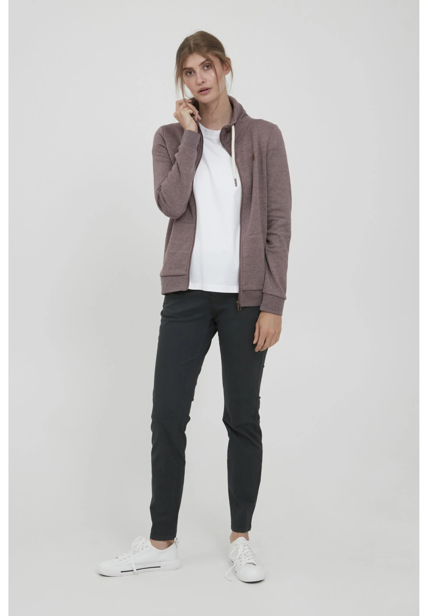 OXMO Oxvicky - Sweater Met Rits - Sparrow M - Afbeelding 2