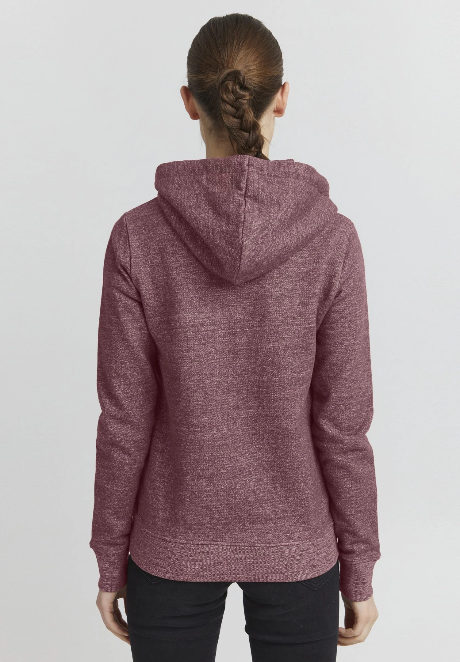 OXMO Celia - Sweater Met Rits - Wine Red Melange - Afbeelding 3