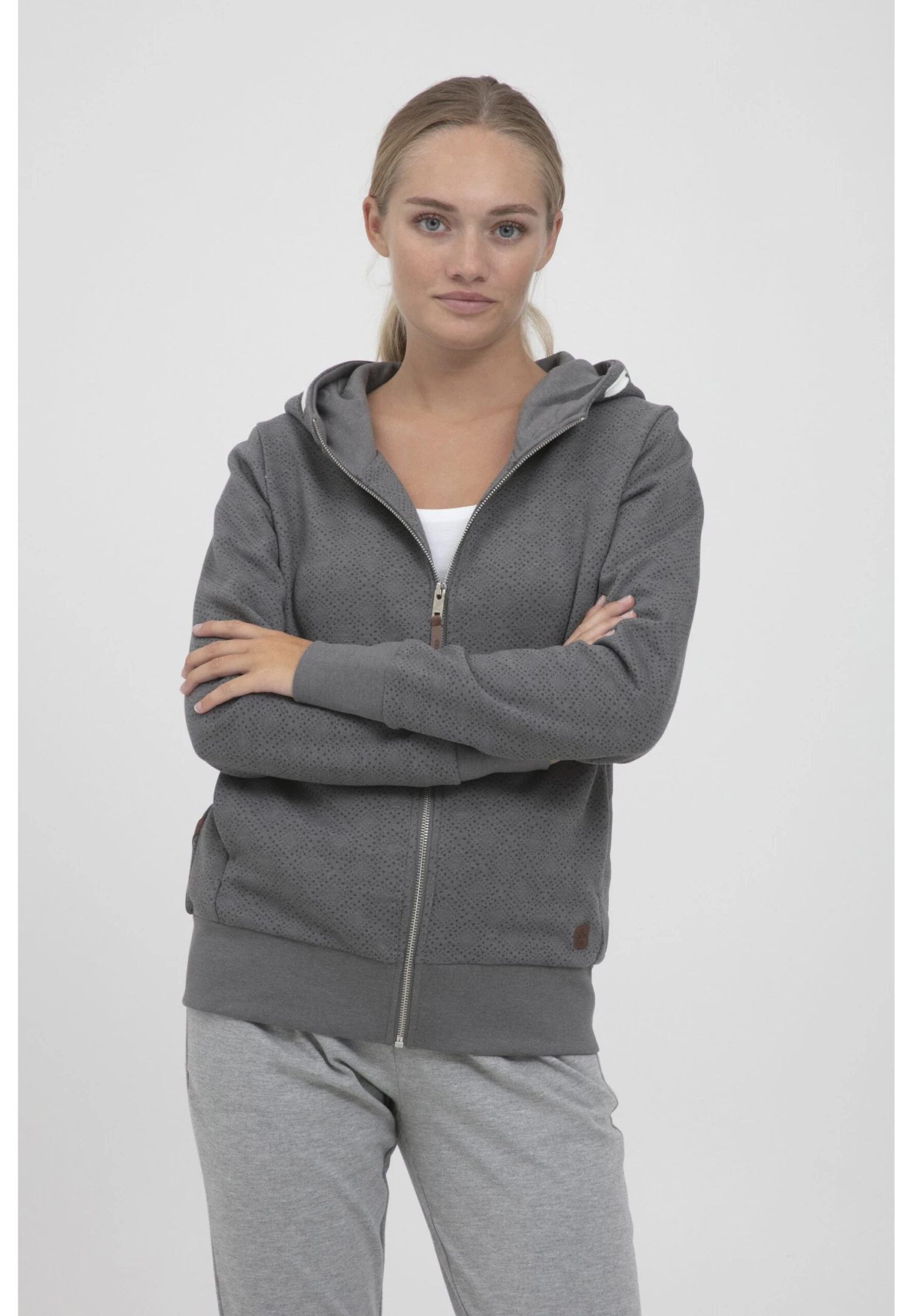 OXMO Vendela - Sweater Met Rits - Grey