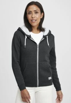 OXMO Oxbinja - Sweater Met Rits - Dark Grey Melange