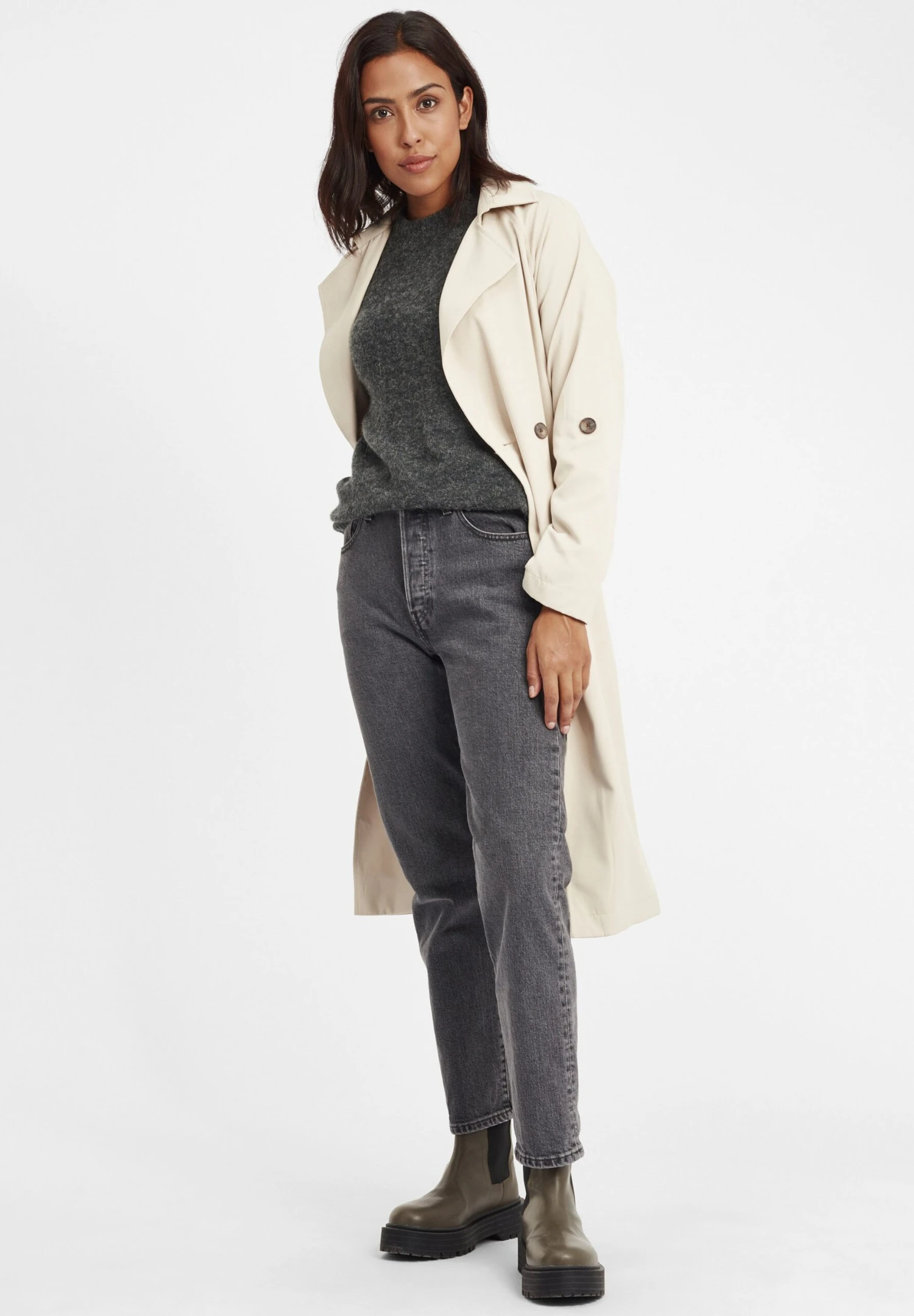 OXMO Oxgianna - Trui - Dark Grey Melange - Afbeelding 2