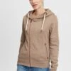 OXMO Oxvicky - Sweater Met Rits - Sand Melan
