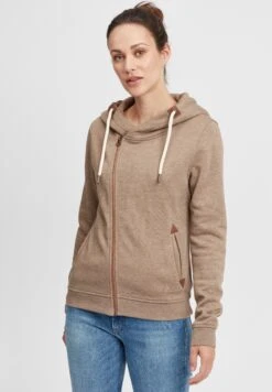 OXMO Oxvicky - Sweater Met Rits - Sand Melan