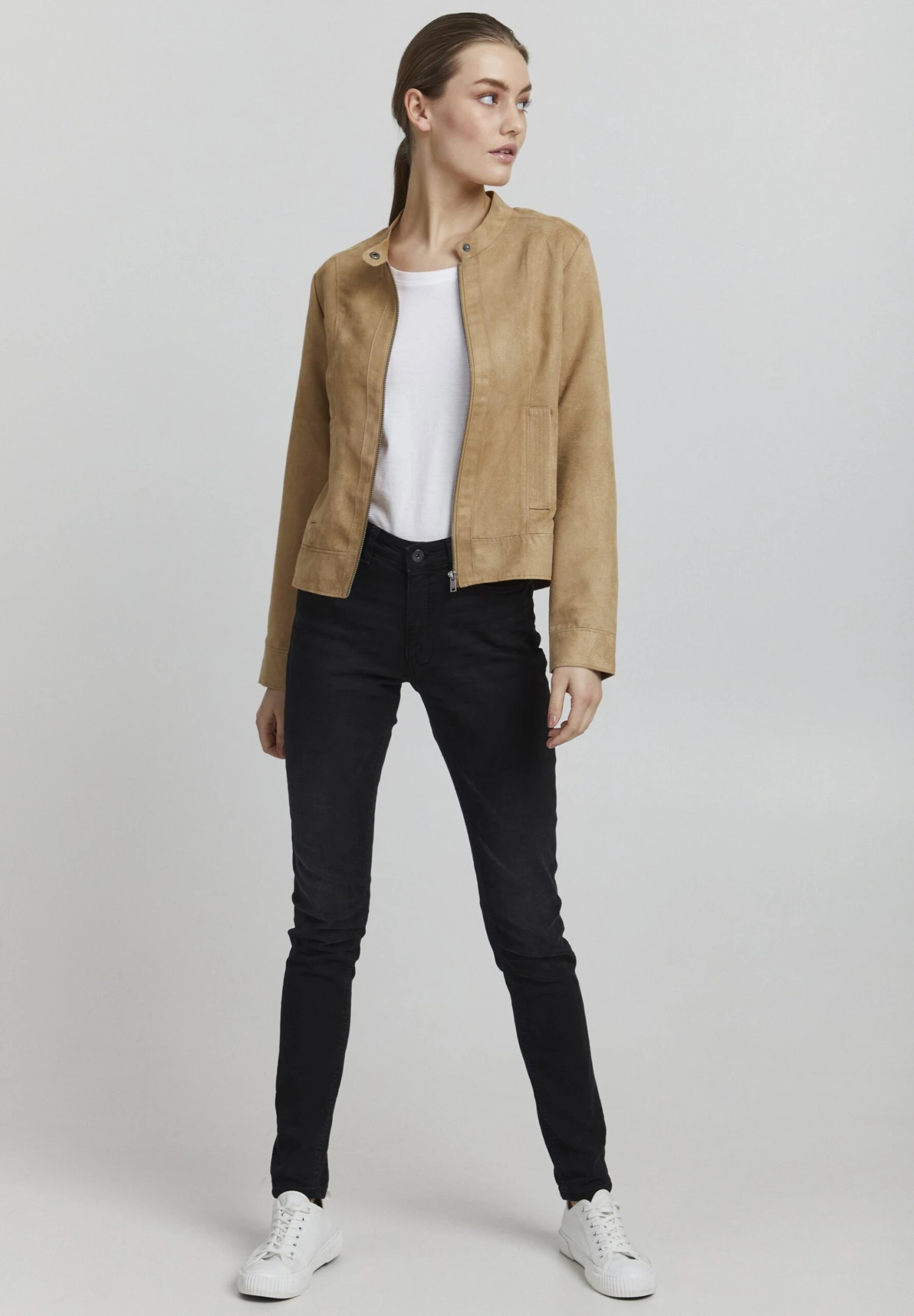 OXMO Peggy - Imitatieleren Jas - Tannin - Afbeelding 2