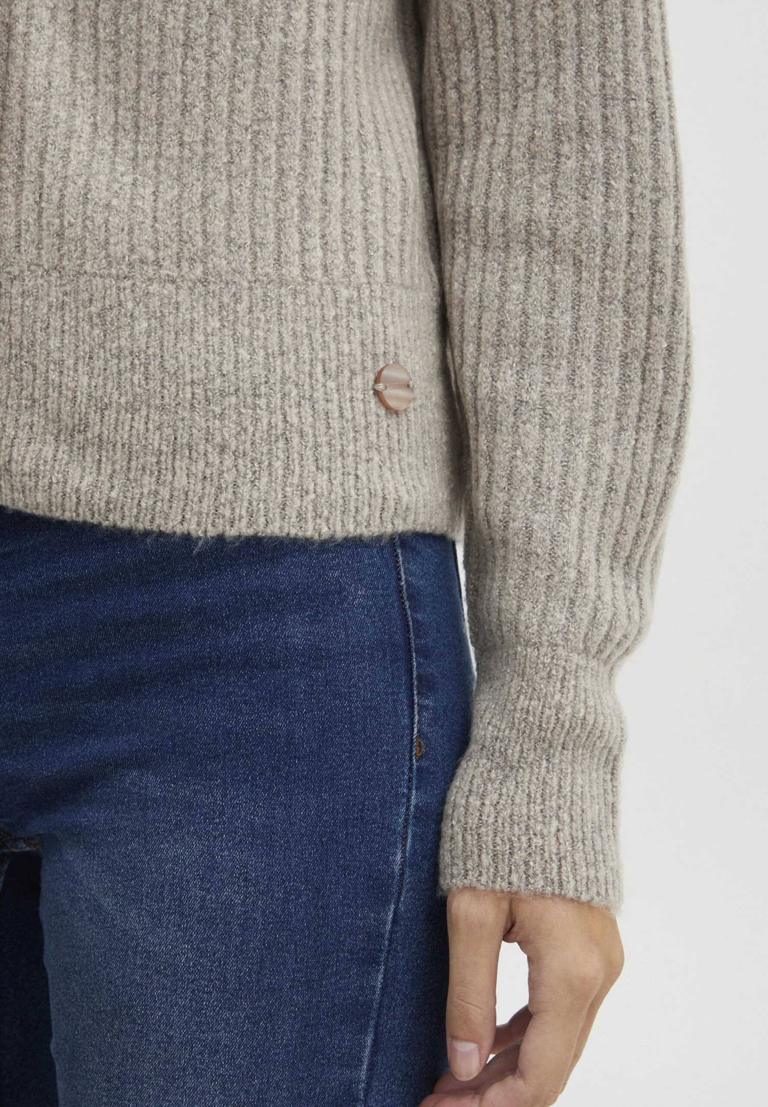 OXMO Oxnorene - Vest - Cement Melange - Afbeelding 5