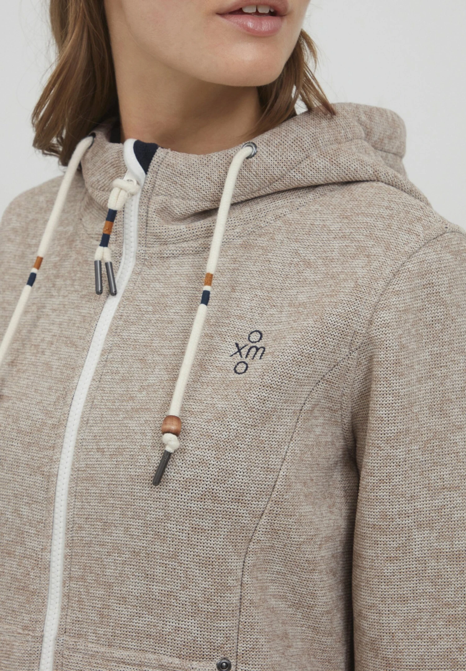 OXMO Oxfia - Sweater Met Rits - Cloud Dancer - Afbeelding 4