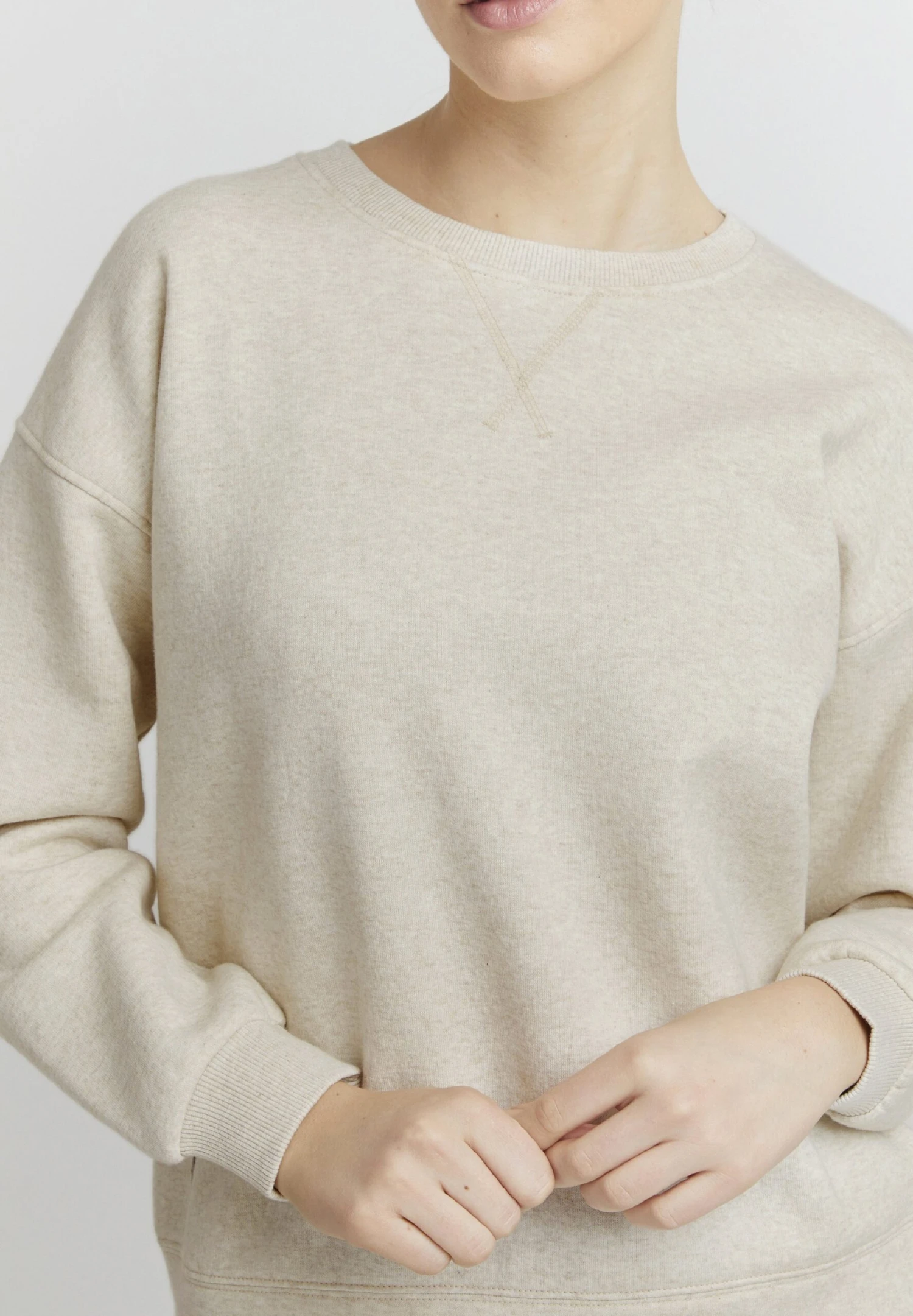 OXMO Holma - Sweater - Oatmeal Melange - Afbeelding 4