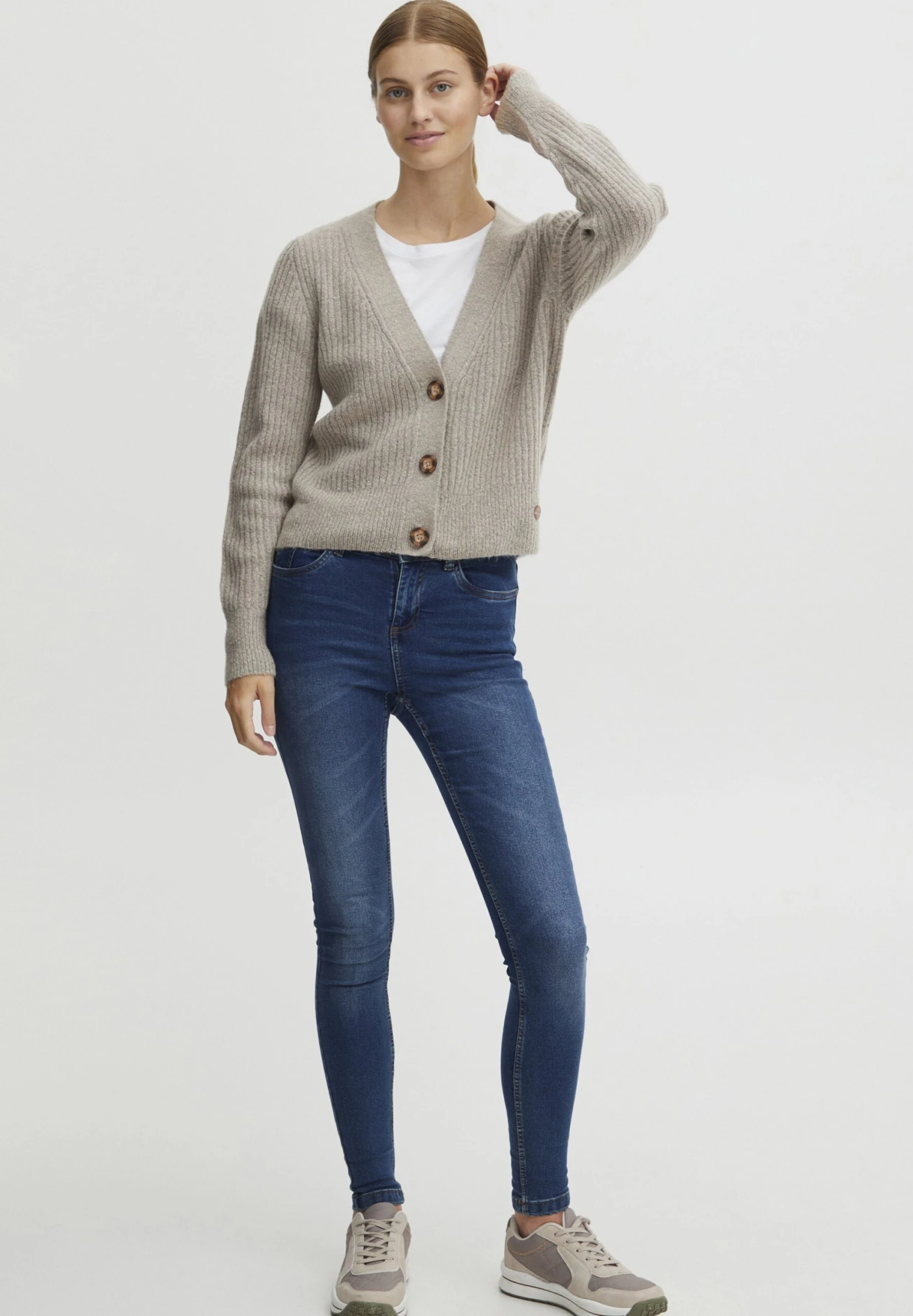 OXMO Oxnorene - Vest - Cement Melange - Afbeelding 2