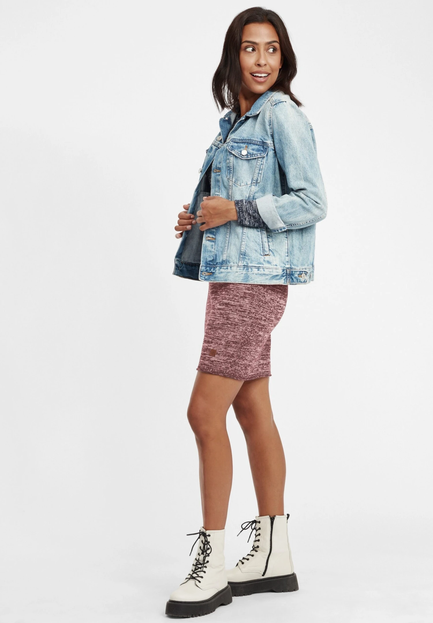 OXMO Oxdanielle - Gebreide Jurk - Andorra Red - Afbeelding 2