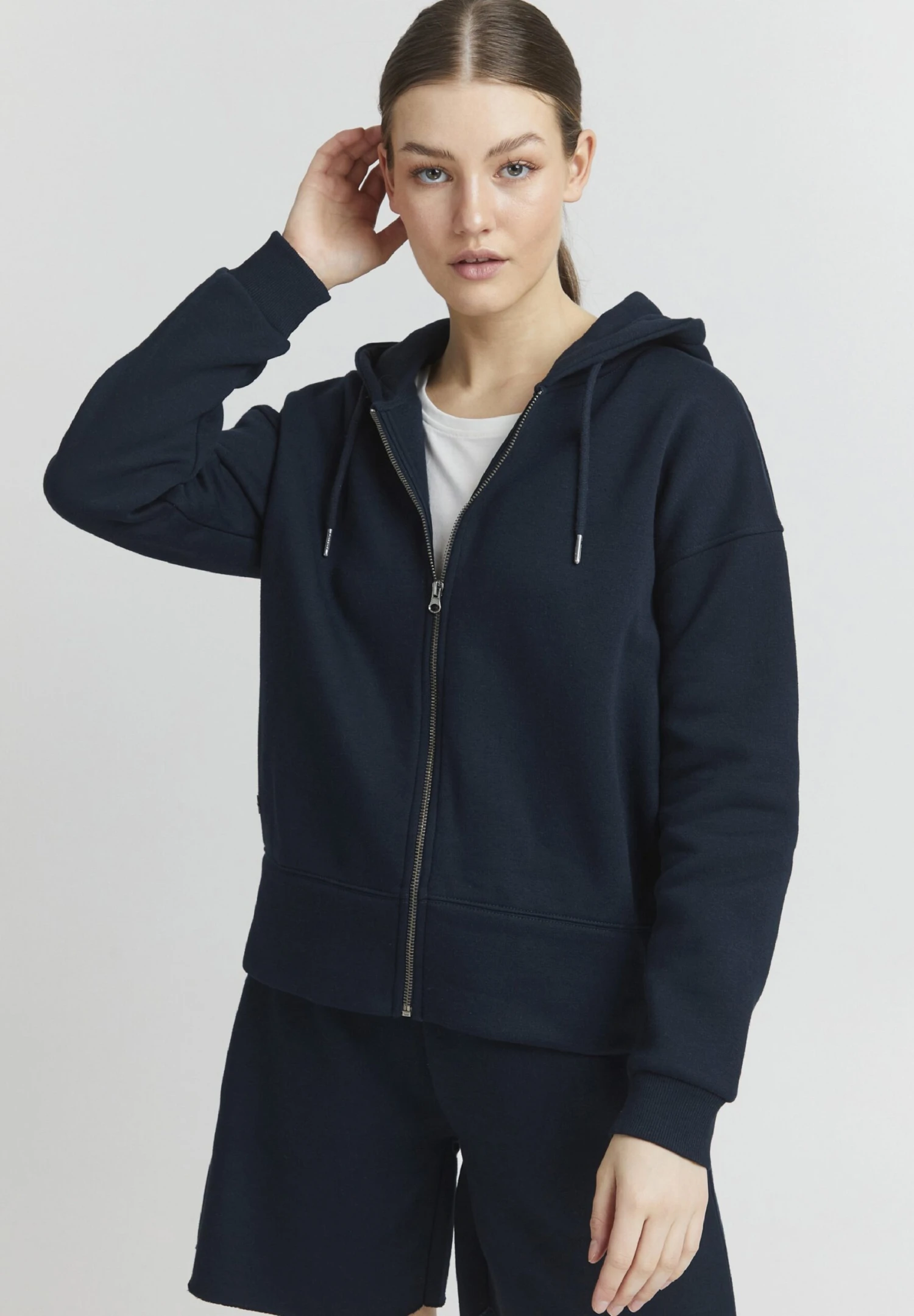 OXMO Holunder - Sweater Met Rits - Total Eclipse