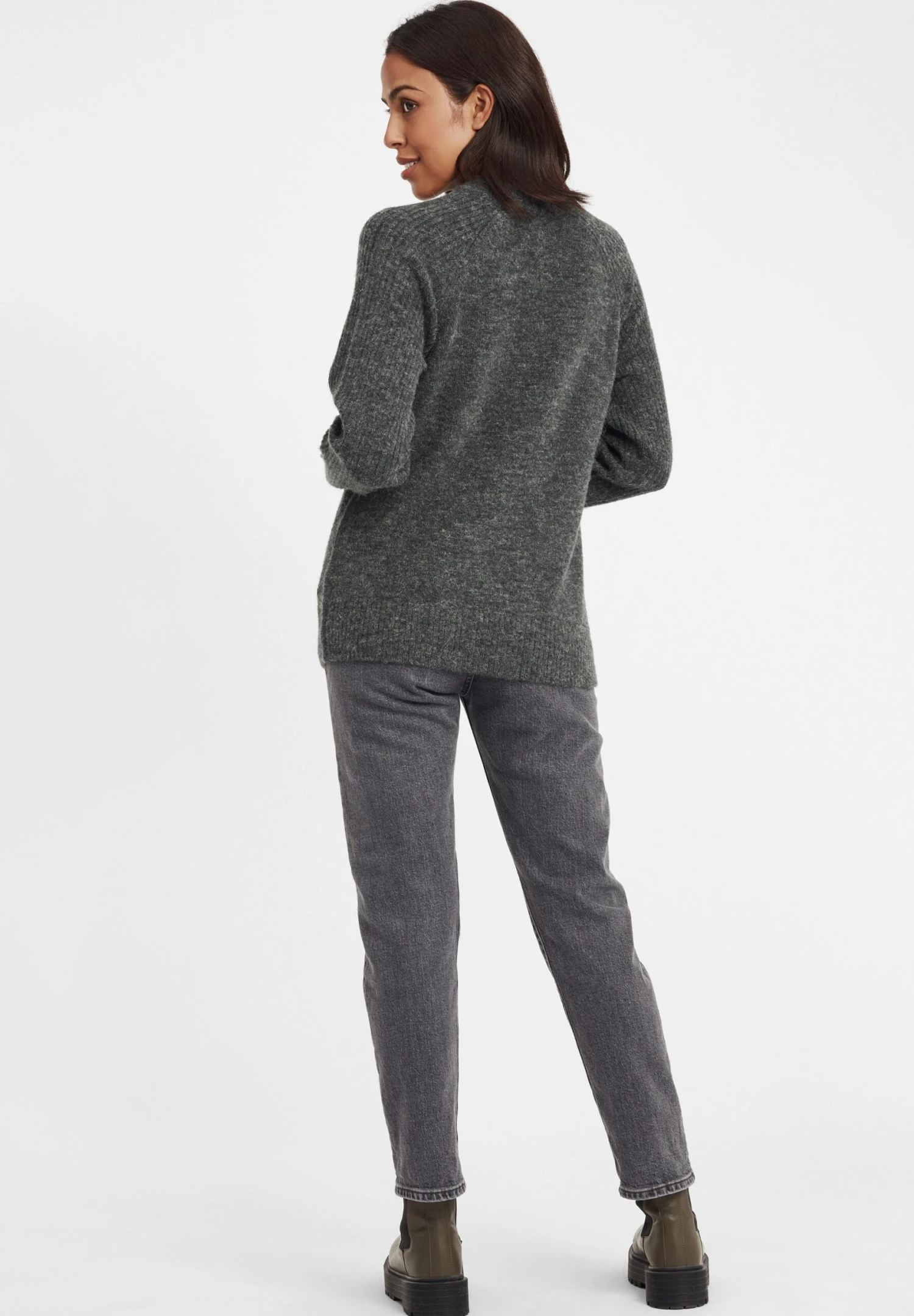 OXMO Oxgianna - Trui - Dark Grey Melange - Afbeelding 3