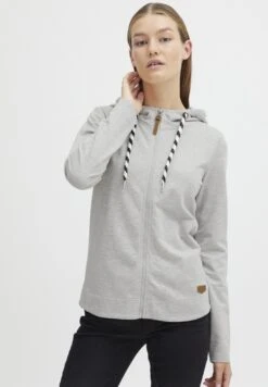 OXMO Oxwanda - Sweater Met Rits - Oyster Grey Melange