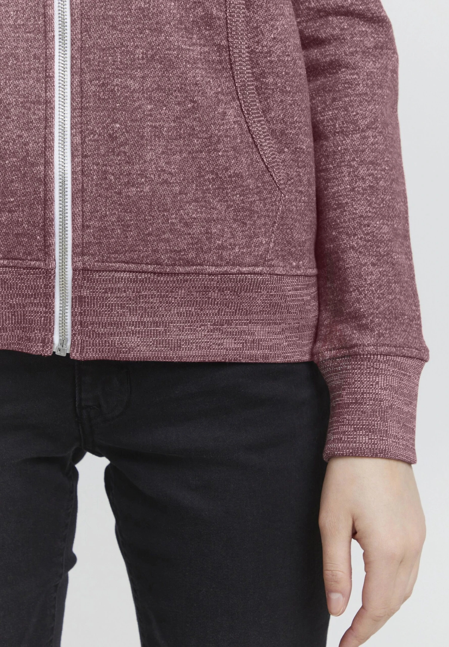 OXMO Celia - Sweater Met Rits - Wine Red Melange - Afbeelding 5