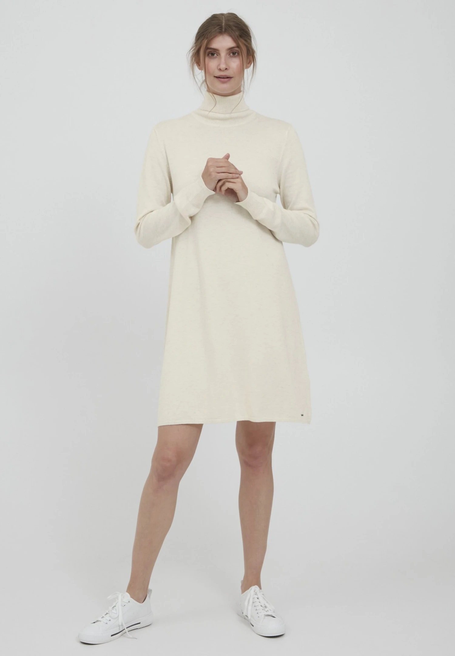 OXMO Winala - Gebreide Jurk - Oyster Grey Melange - Afbeelding 2