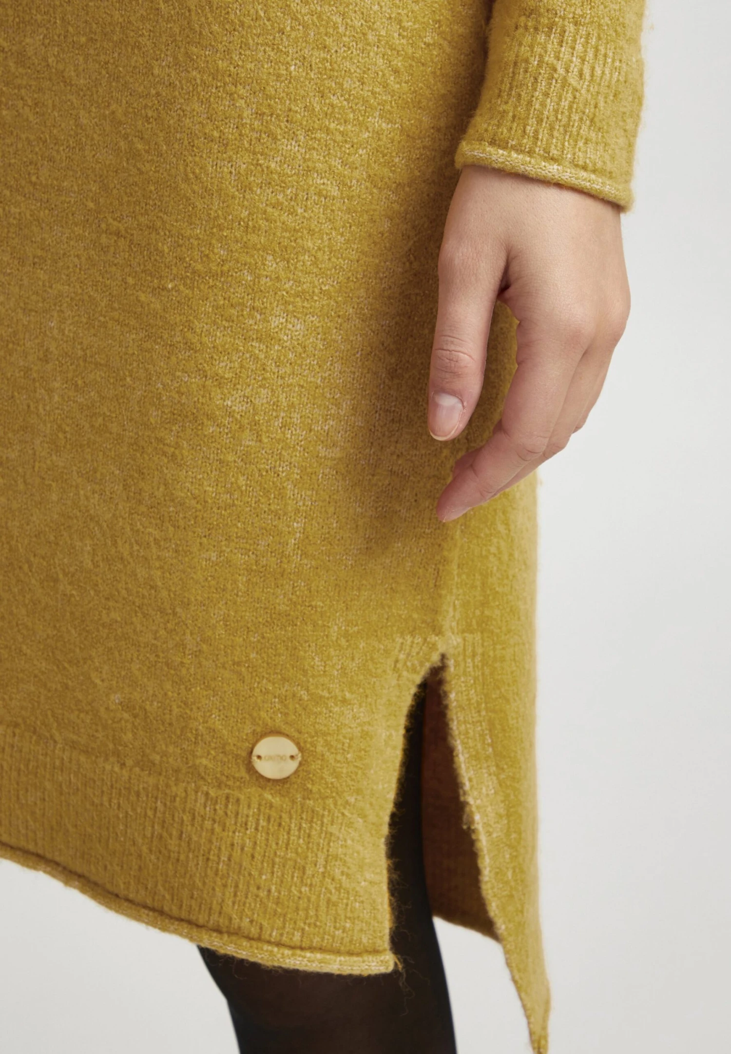 OXMO Oxida - Gebreide Jurk - Honey Mustard Melange - Afbeelding 5