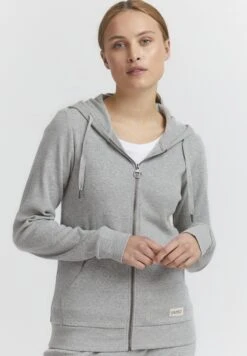 OXMO Oxlova - Sweater Met Rits - Light Grey Melange