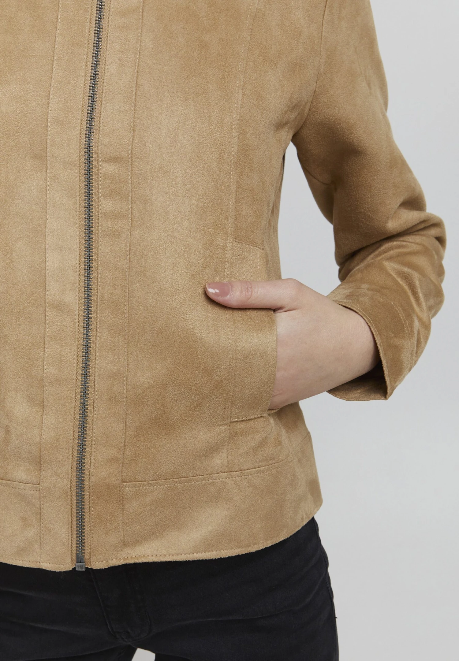 OXMO Peggy - Imitatieleren Jas - Tannin - Afbeelding 5