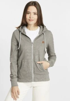 OXMO Celia - Sweater Met Rits - Medium Grey Melange