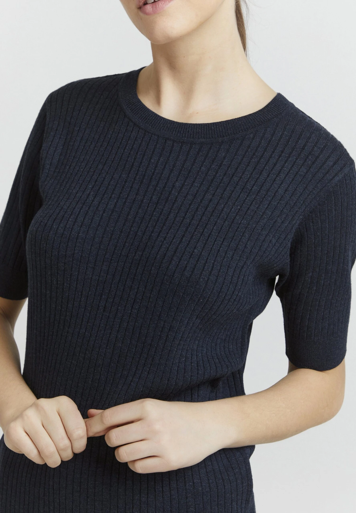 OXMO Riona - T-Shirt Basic - Totaleclipsemelange - Afbeelding 4