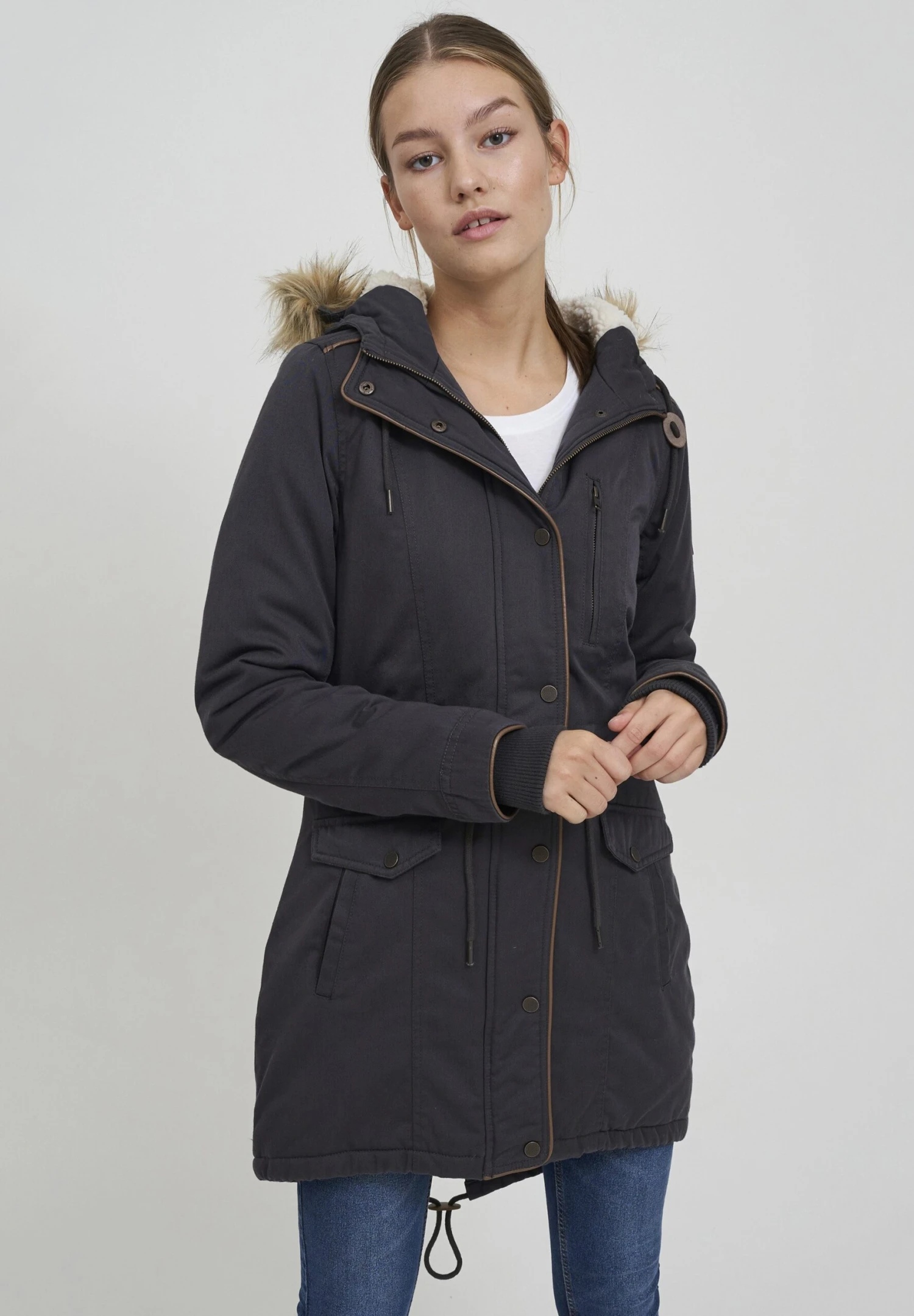 OXMO Oxanna - Parka - Dark Grey