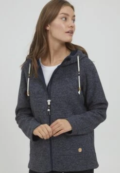 OXMO Oxfia - Sweater Met Rits - Blue