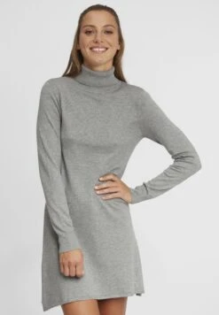 OXMO Oxwinala - Gebreide Jurk - Medium Grey Melange